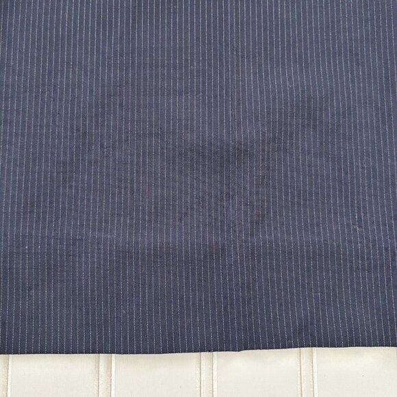 Carlisle NY Garrett Strapless Jumpsuit (Sz 14) Navy Pinstripe Wool Wide Leg FLAW - Picture 12 of 12